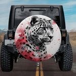 Red Watercolor Snow Leopard Wheel Cover for SUV