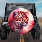 Artistic Sunset Splatter Jaguar Tire Cover for SUV
