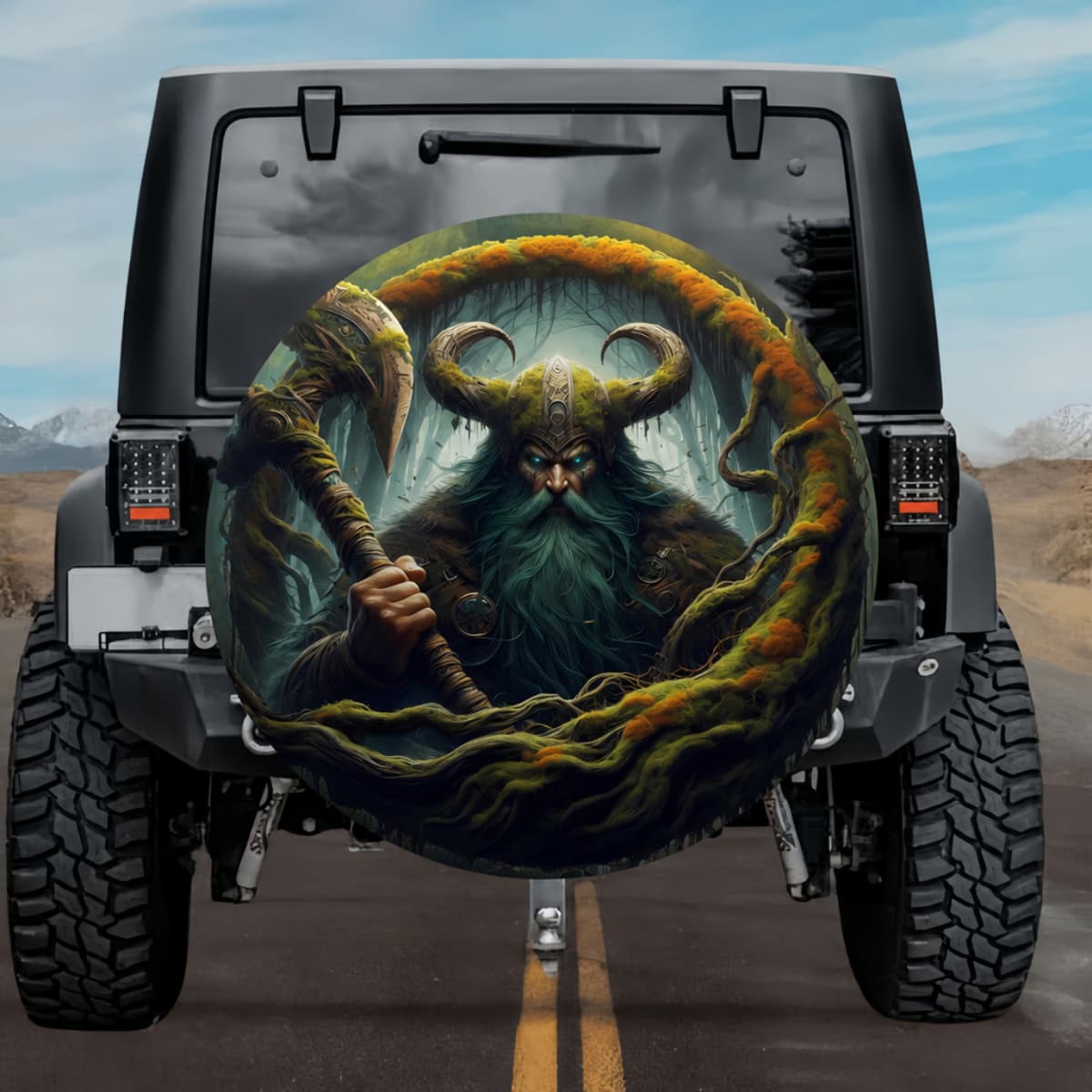 Baugi Norse Forest Giant Shield Spare Tire Cover