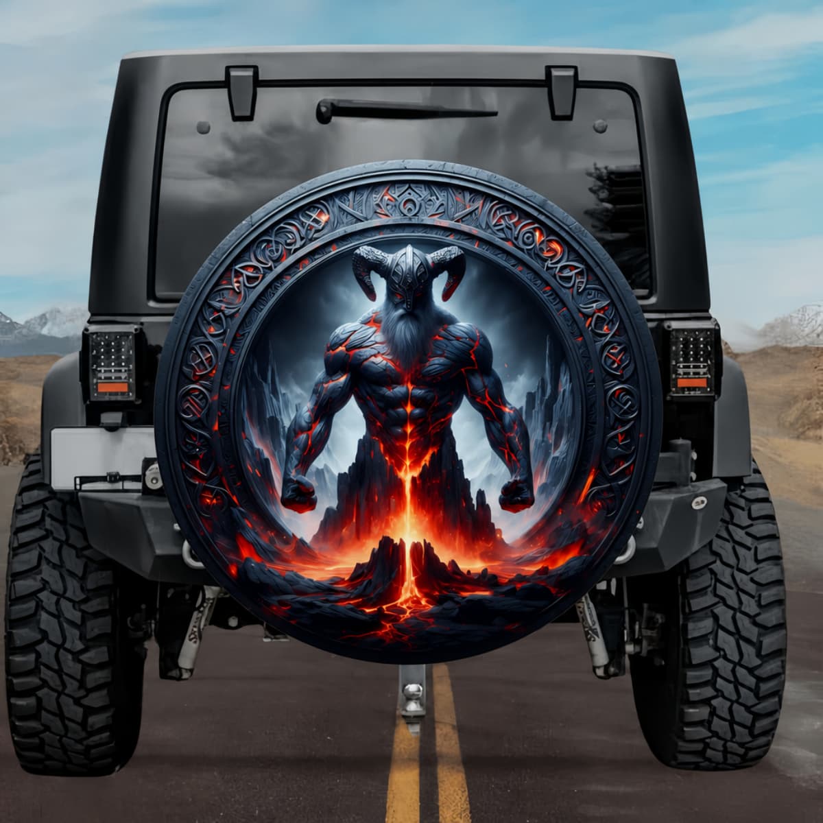 Tactical Durnir Lava Shield Norse Mythology Spare Tire Cover
