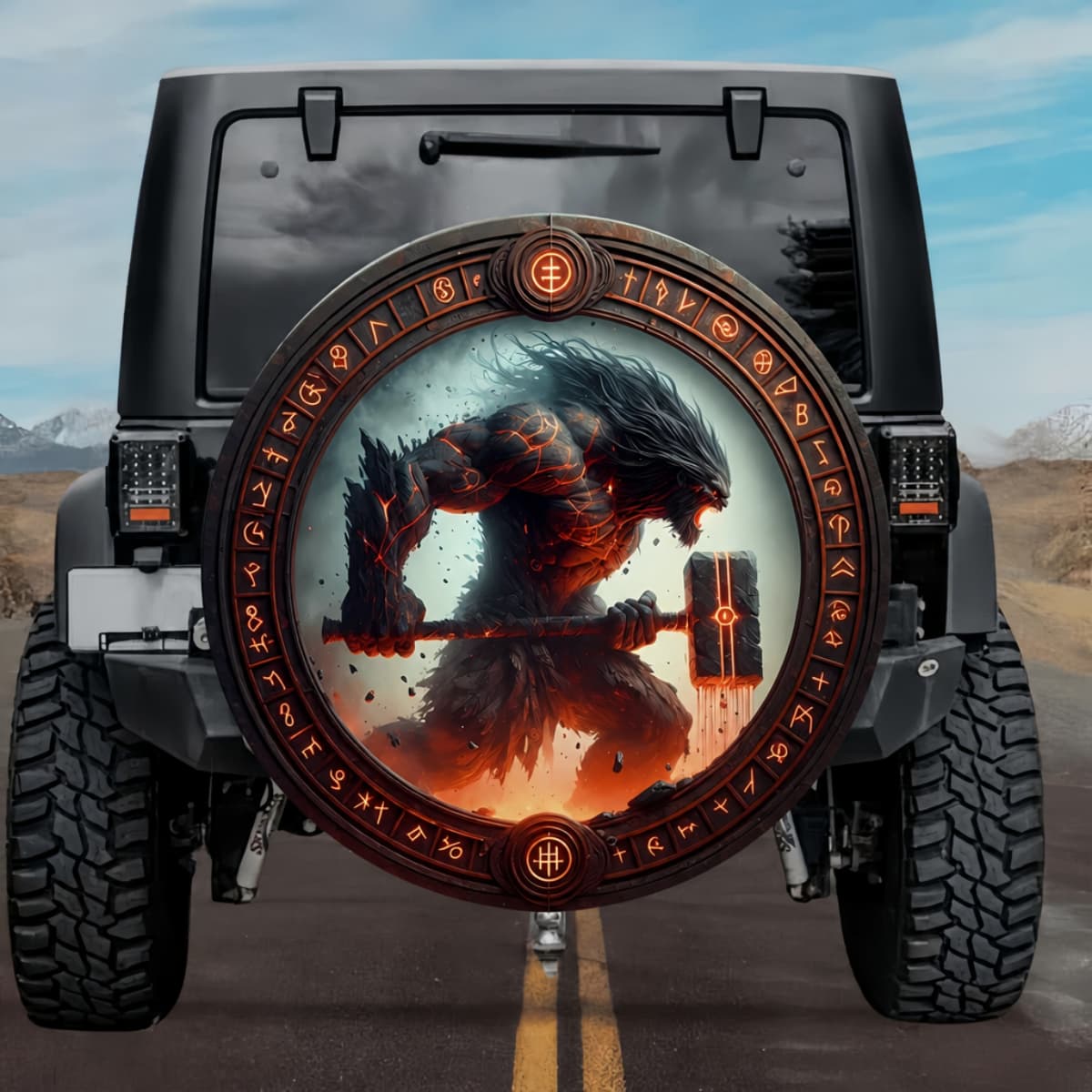 Tactical Geirrod Lava Hammer Shield Spare Tire Cover