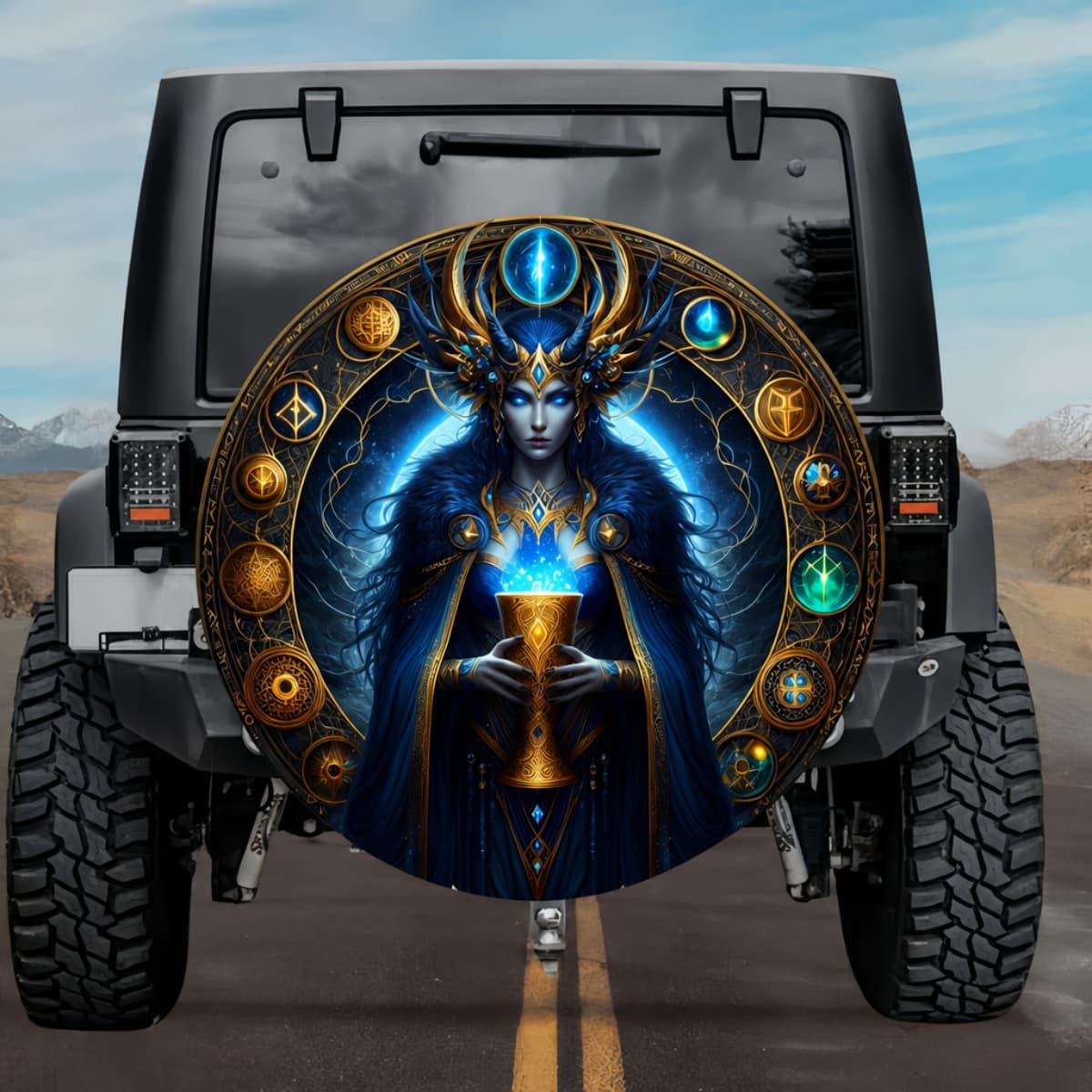 Tactical Gunnlod Goddess of Sacred Chalice Spare Tire Cover