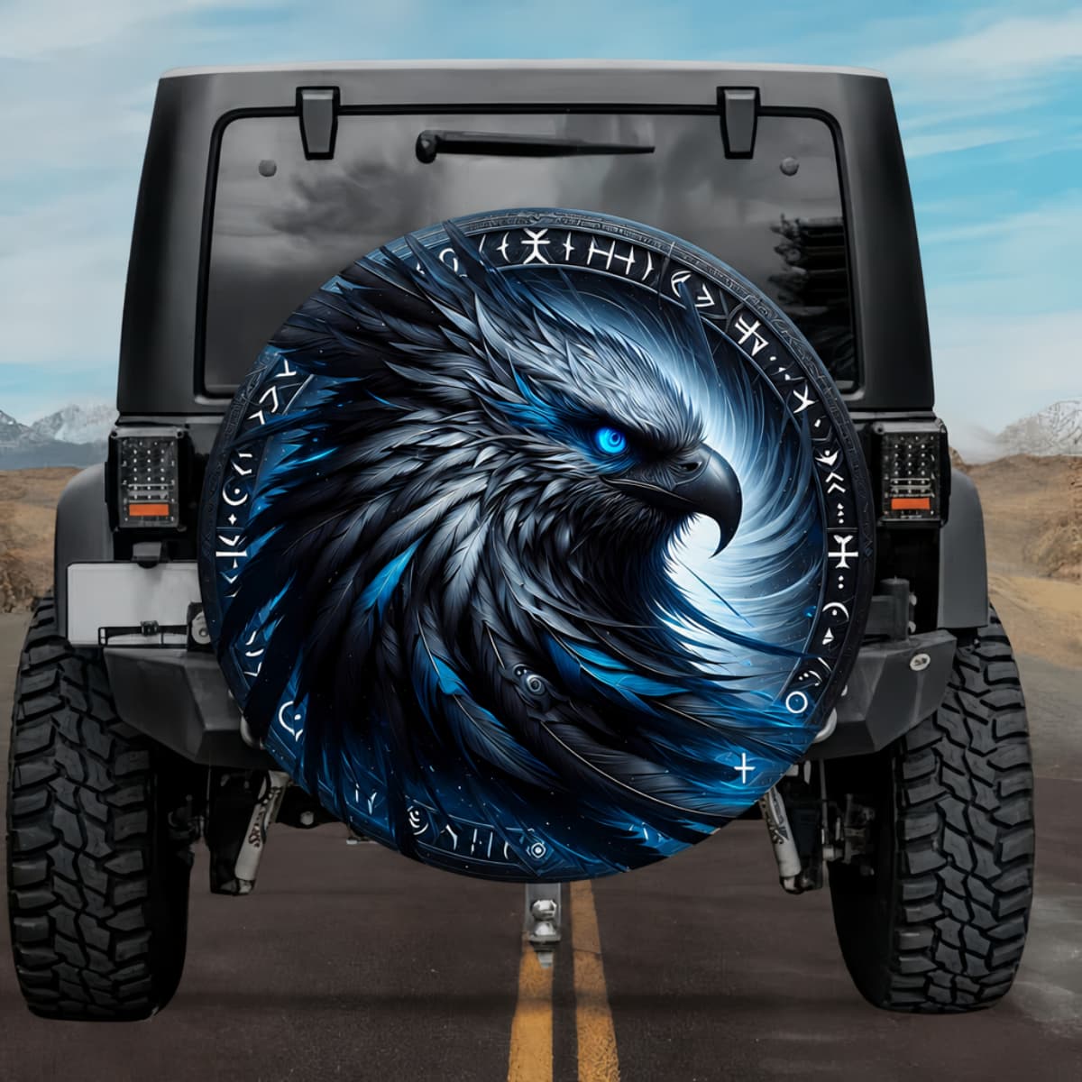 Tactical Hraesvelgr Eagle Wind Giant Rune Shield Spare Tire Cover
