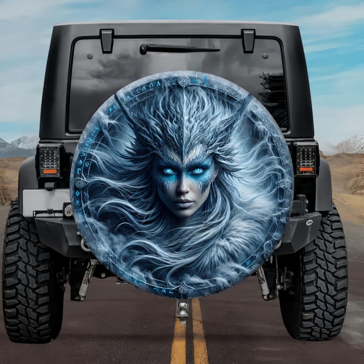 Tactical Hrimgerd Frost Giantess Rune Shield Spare Tire Cover