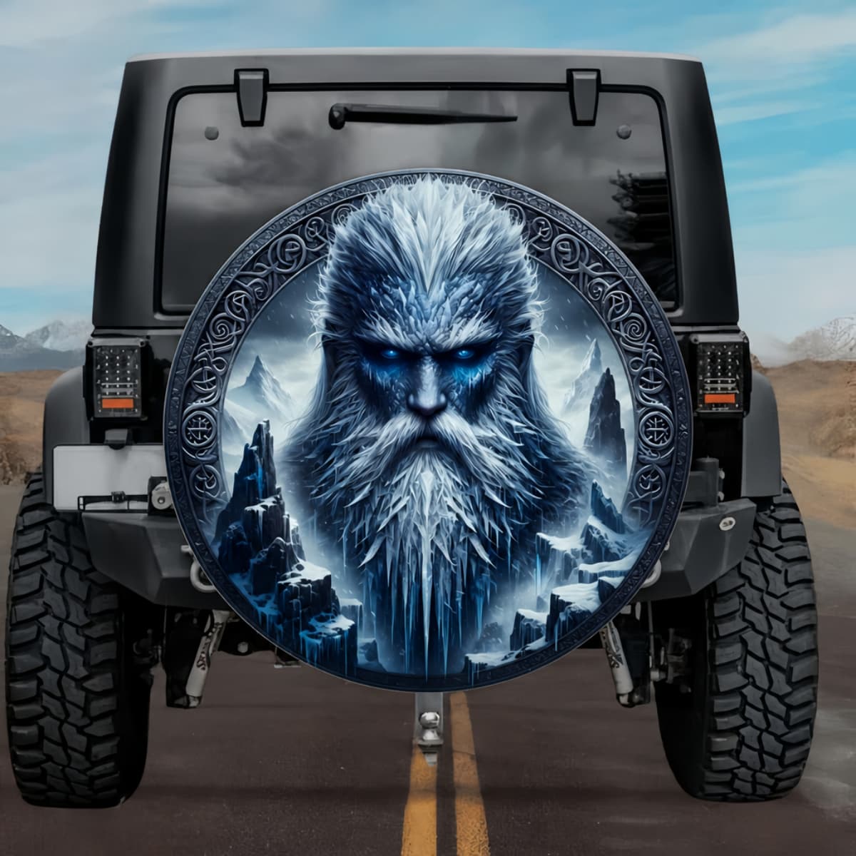 Tactical Hrimgrimnir Frost Giant King Rune Shield Spare Tire Cover