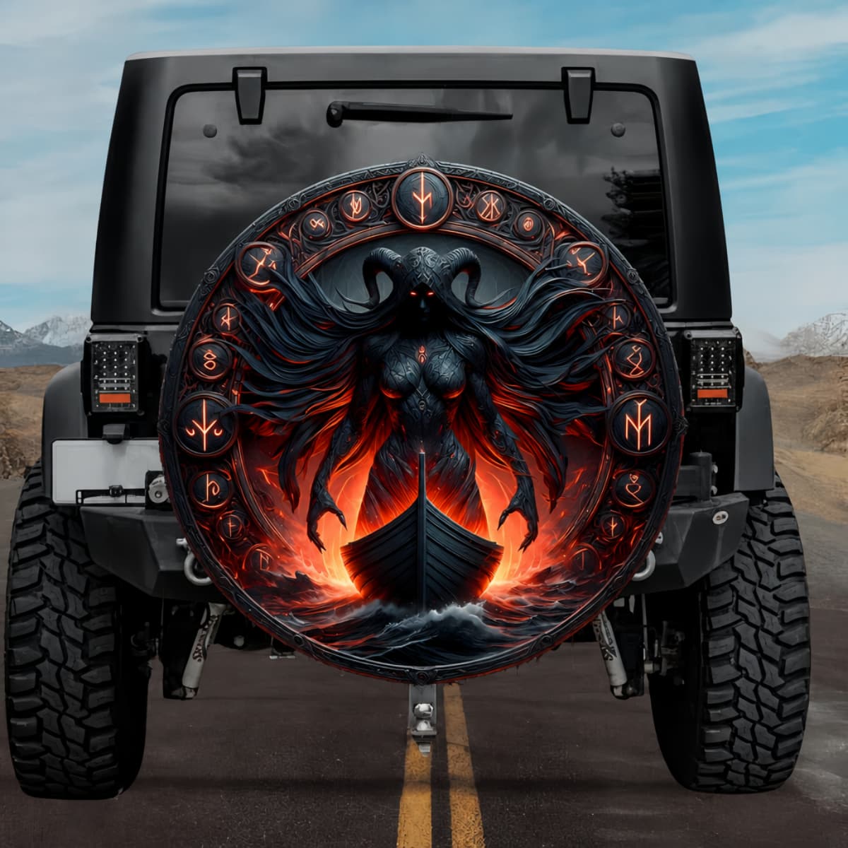 Tactical Hyrrokkin Lava Giantess Ship Rune Shield Spare Tire Cover