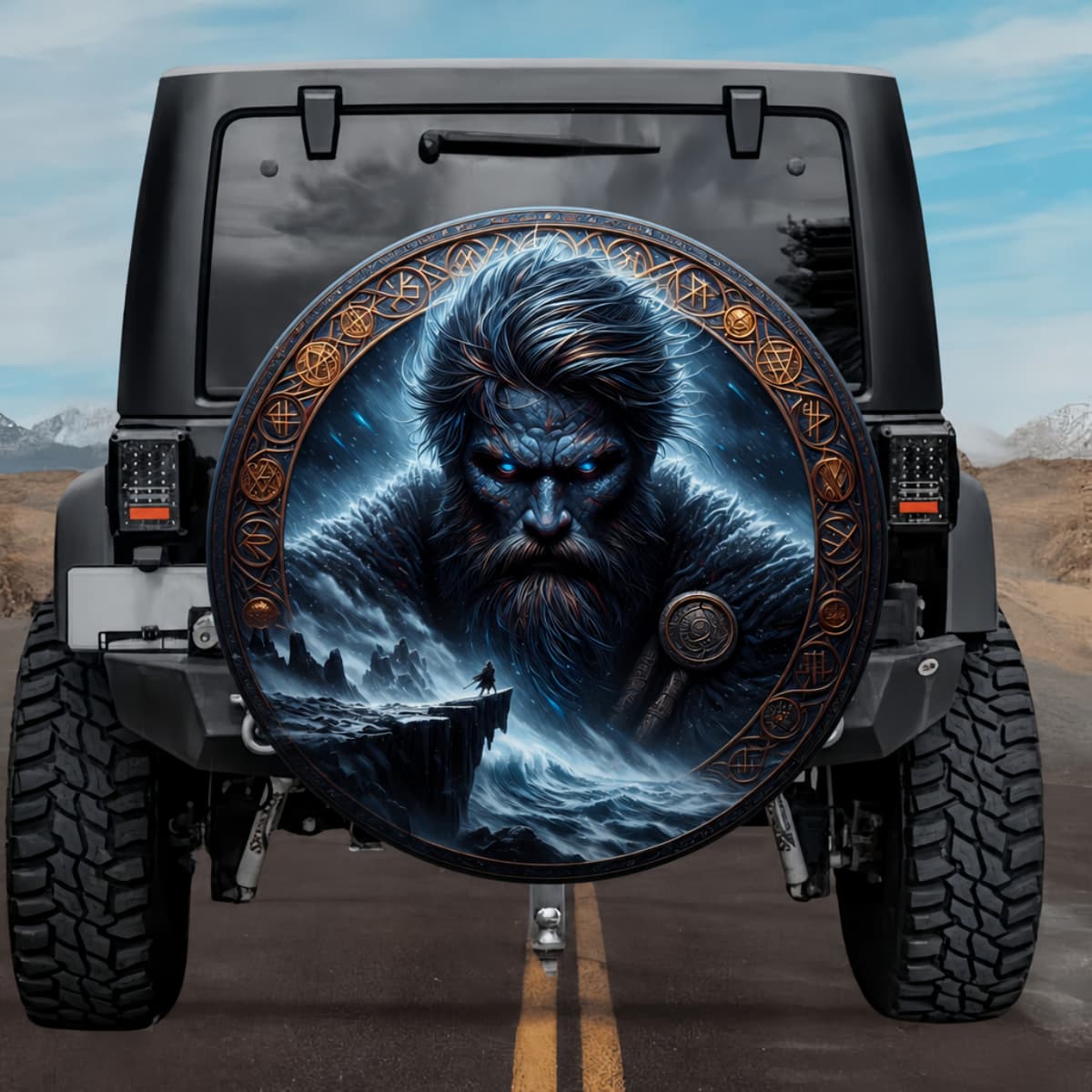 Tactical Im Primordial Giant King Rune Shield Spare Tire Cover