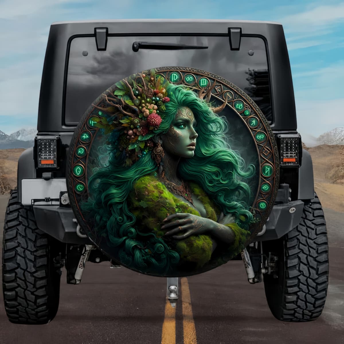 Tactical Jord Goddess of Earth Moss Shield Spare Tire Cover
