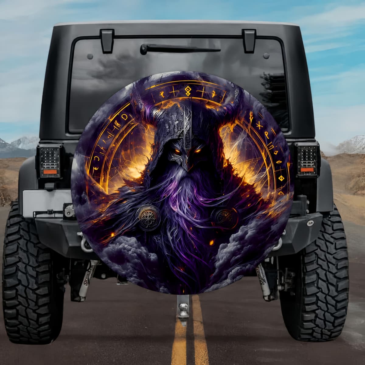 Tactical Litr Volcanic Giant King Rune Shield Spare Tire Cover