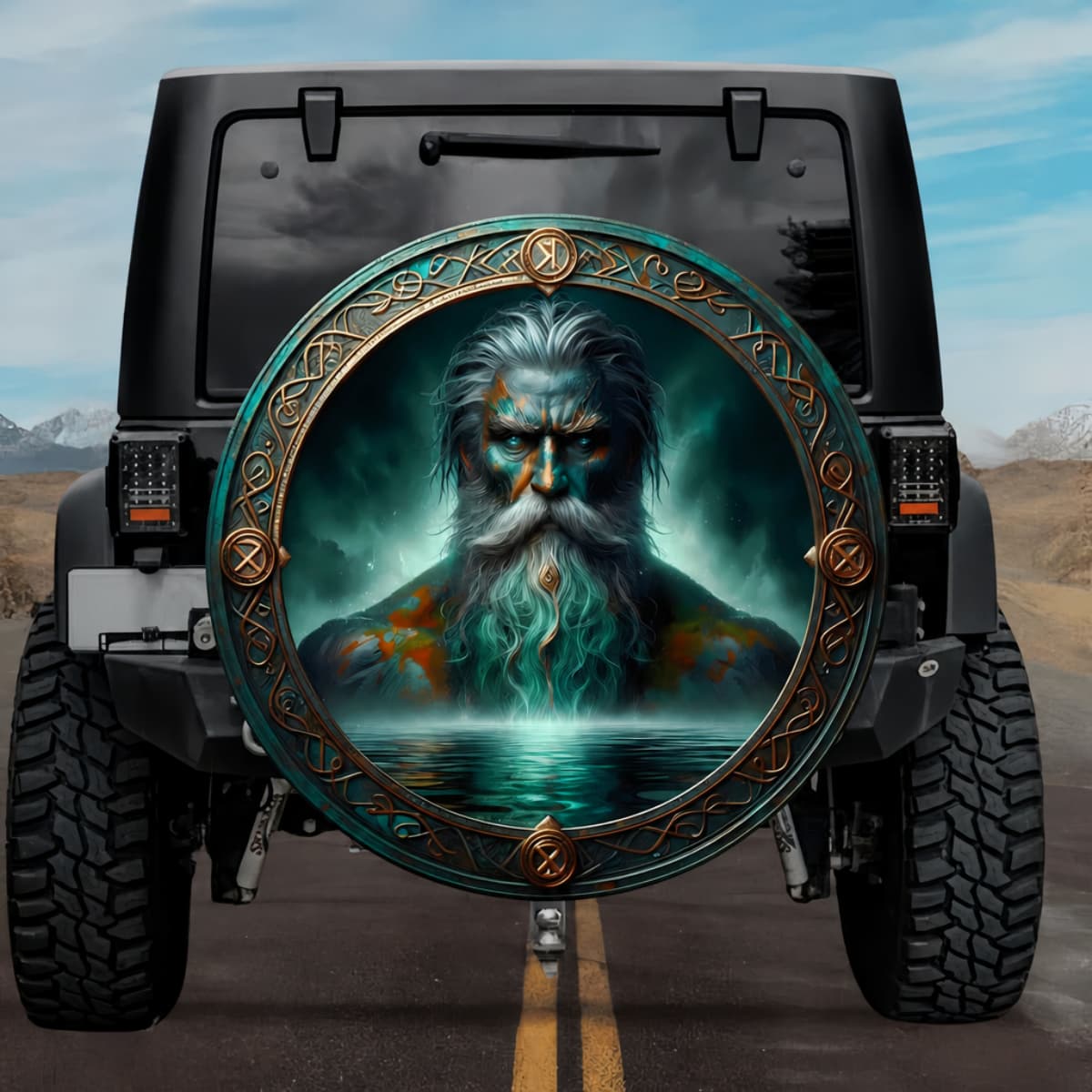 Tactical Mimir Keeper of Wisdom Well Rune Shield Spare Tire Cover