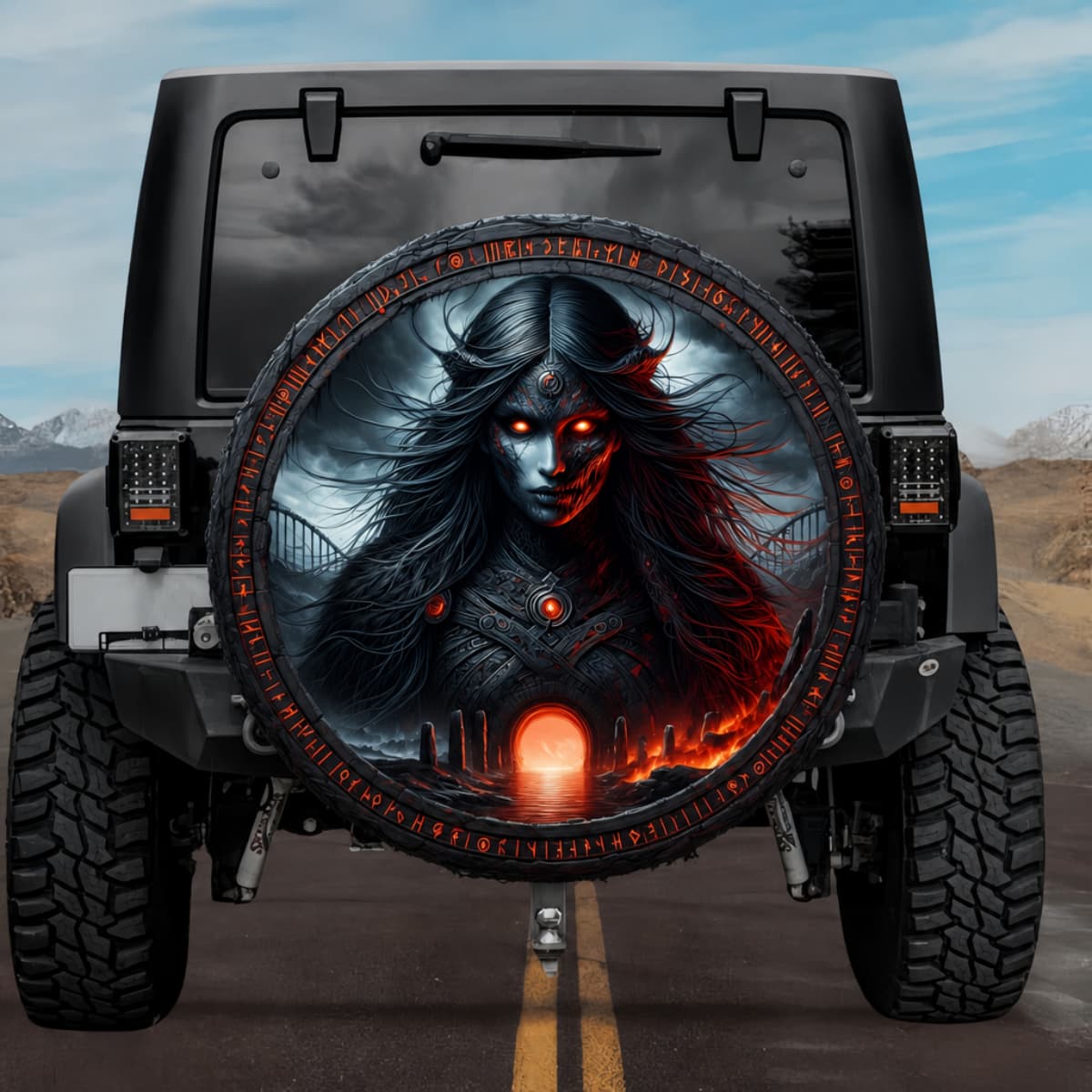 Tactical Modgud Helheim Bridge Keeper Rune Shield Spare Tire Cover