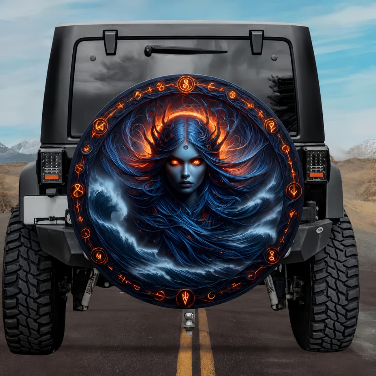 Tactical Ran Goddess of Sea Net Rune Shield Spare Tire Cover