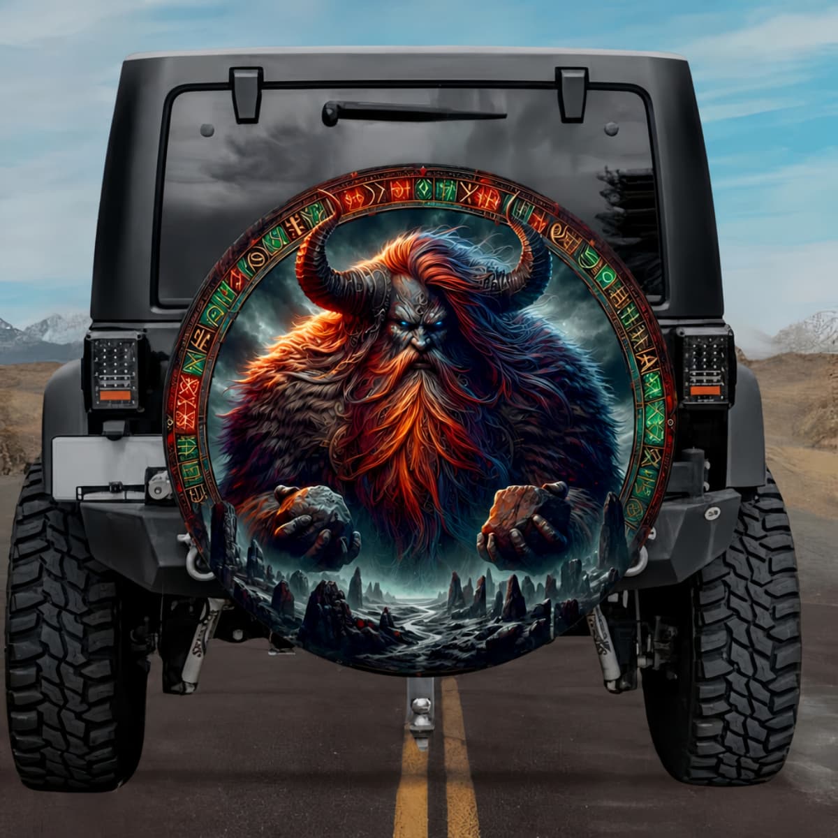 Tactical Skrymir Illusion Giant King Rune Shield Spare Tire Cover