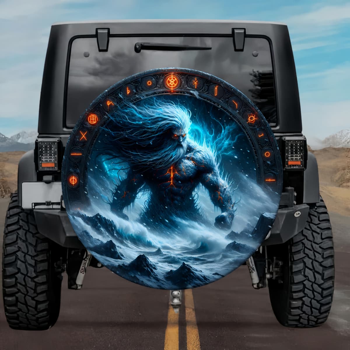 Tactical Thiassi Eagle Metamorphosis Storm Giant Rune Shield Spare Tire Cover