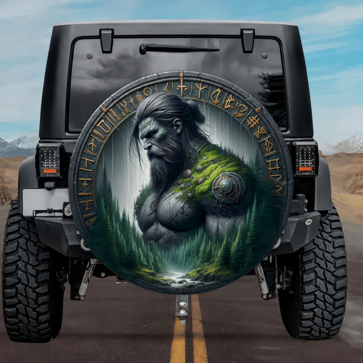Tactical Vidi Forest Guardian Giant Rune Shield Spare Tire Cover