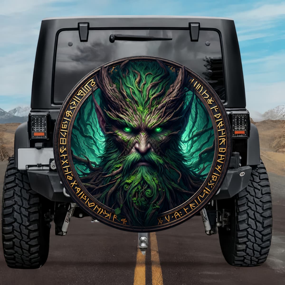 Tactical Vindalf Forest Elf Wind Wizard Rune Shield Spare Tire Cover