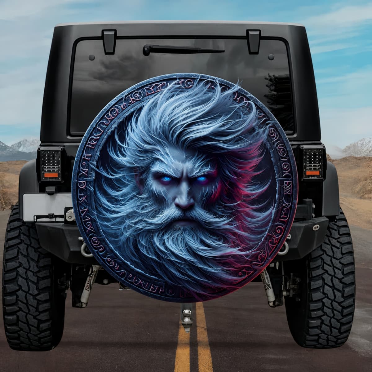 Tactical Vindsval Father of Winter Cold Wind Giant Rune Shield Spare Tire Cover