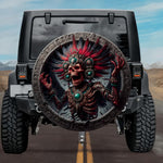 Tactical Ah Puch Mayan God of Death Skull Rune Shield Spare Tire Cover