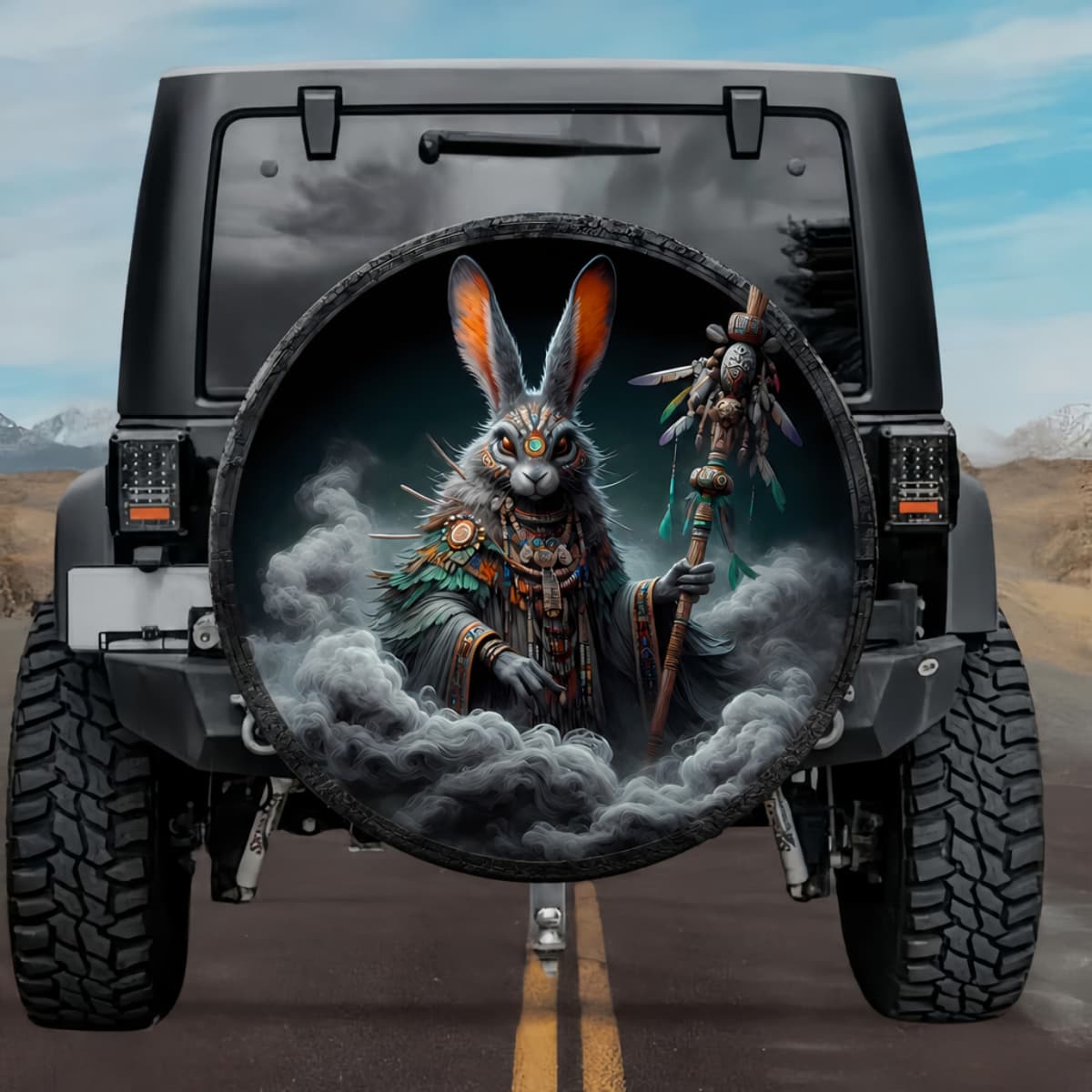 Tactical Matiguas Tribal Rabbit Shaman Spare Tire Cover