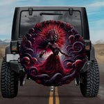 Tactical Mictecacihuatl Aztec Goddess of Death Skull Spare Tire Cover