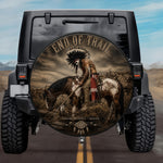 Tactical End of the Trail Native American Warrior Spare Tire Cover
