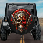 Tactical Aztec Sacrificial Skull Tecpatl Dagger Spare Tire Cover
