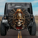 Tactical Aztec Warrior Skull Heavy Helmet Spare Tire Cover