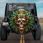 Tactical Aztec Earth God Tlaltecuhtli Skull Spare Tire Cover