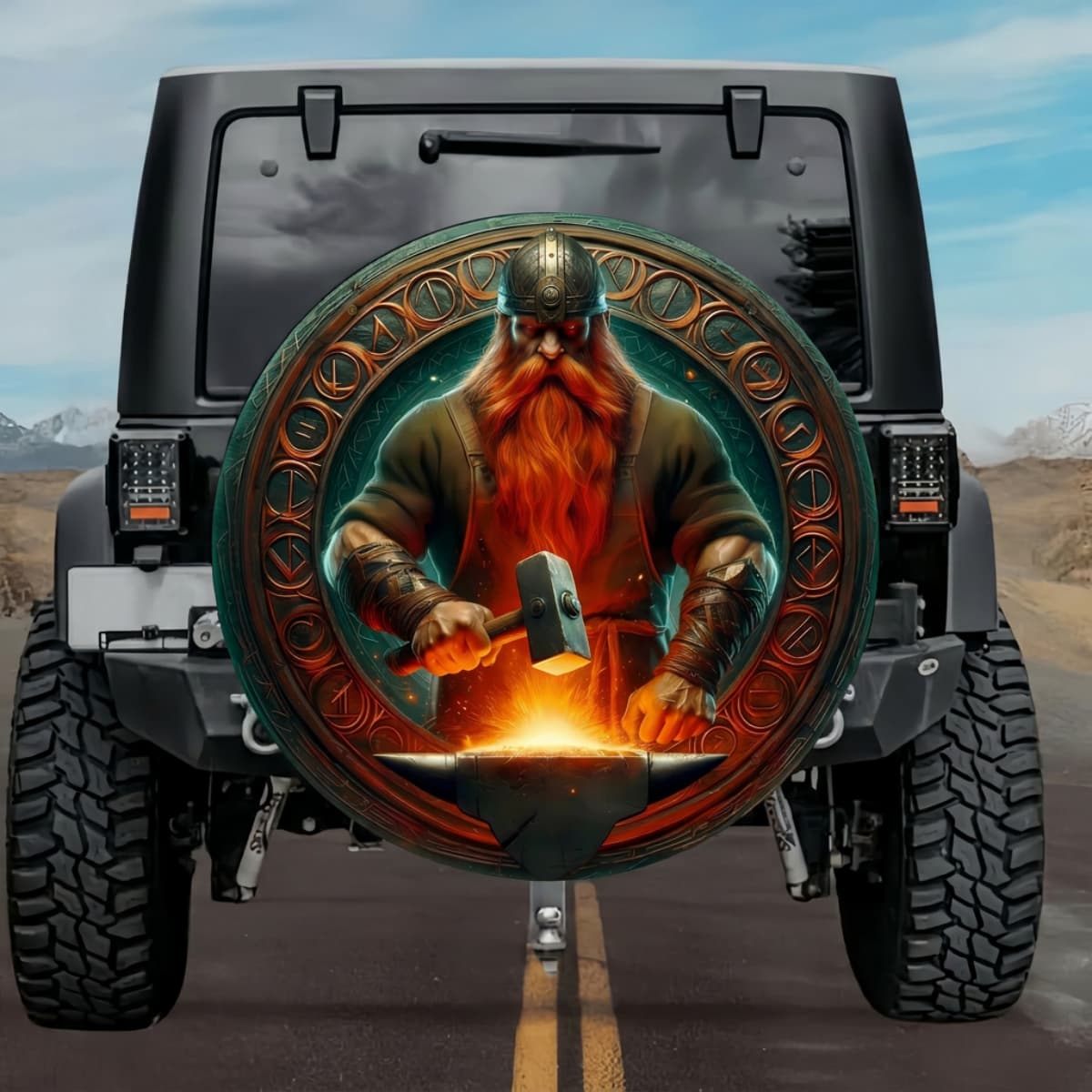 Tactical Alfrigg Norse Dwarf Blacksmith Spare Tire Cover
