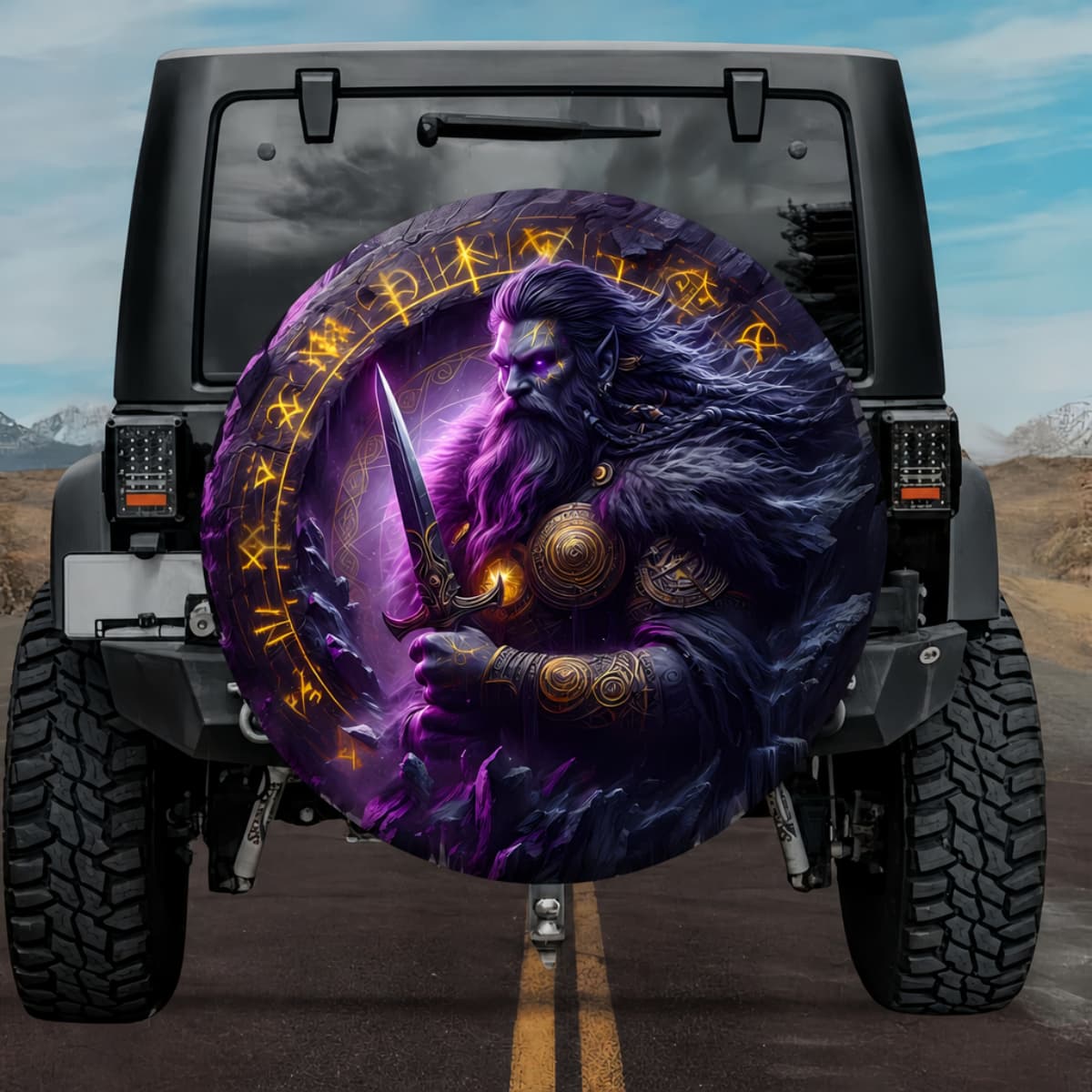Tactical Dvalin Norse Dwarf Sorcerer Dagger Spare Tire Cover