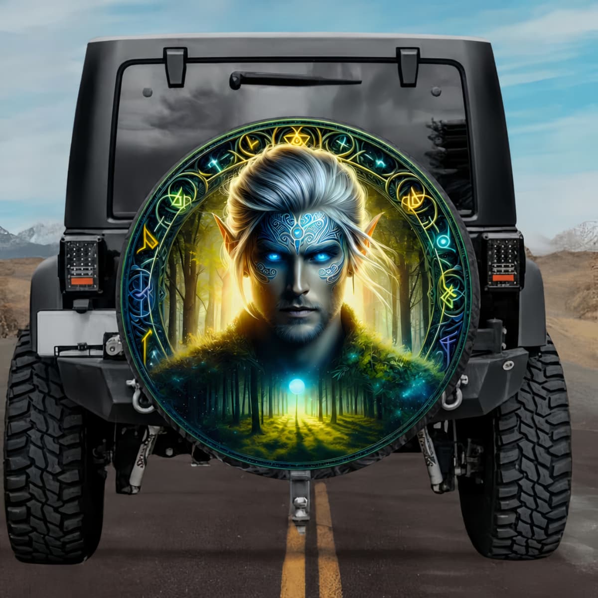 Tactical Ljosalfar Norse Light Elf Warlord Spare Tire Cover