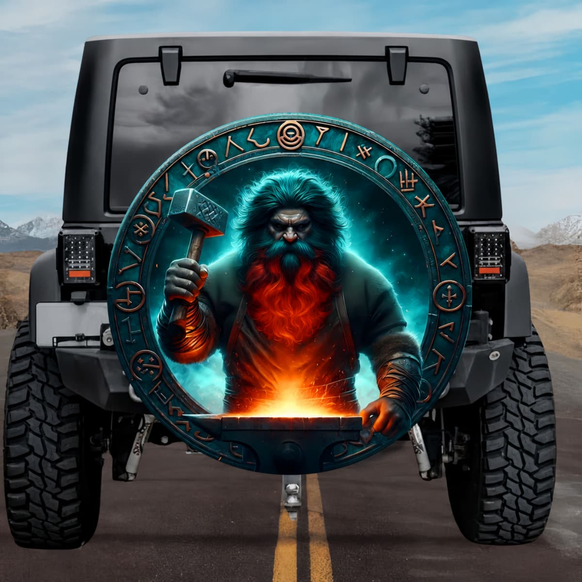 Tactical Regin Norse Dwarf Blacksmith Sword Smith Spare Tire Cover