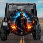 Tactical Norse Beowulf Viking Hero Fire & Ice Spare Tire Cover