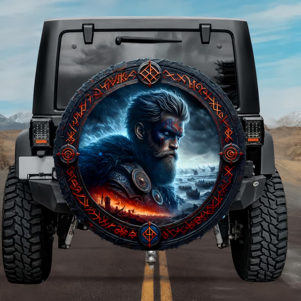 Tactical Norse Bodva Bjarki Viking Bear-Warrior Spare Tire Cover