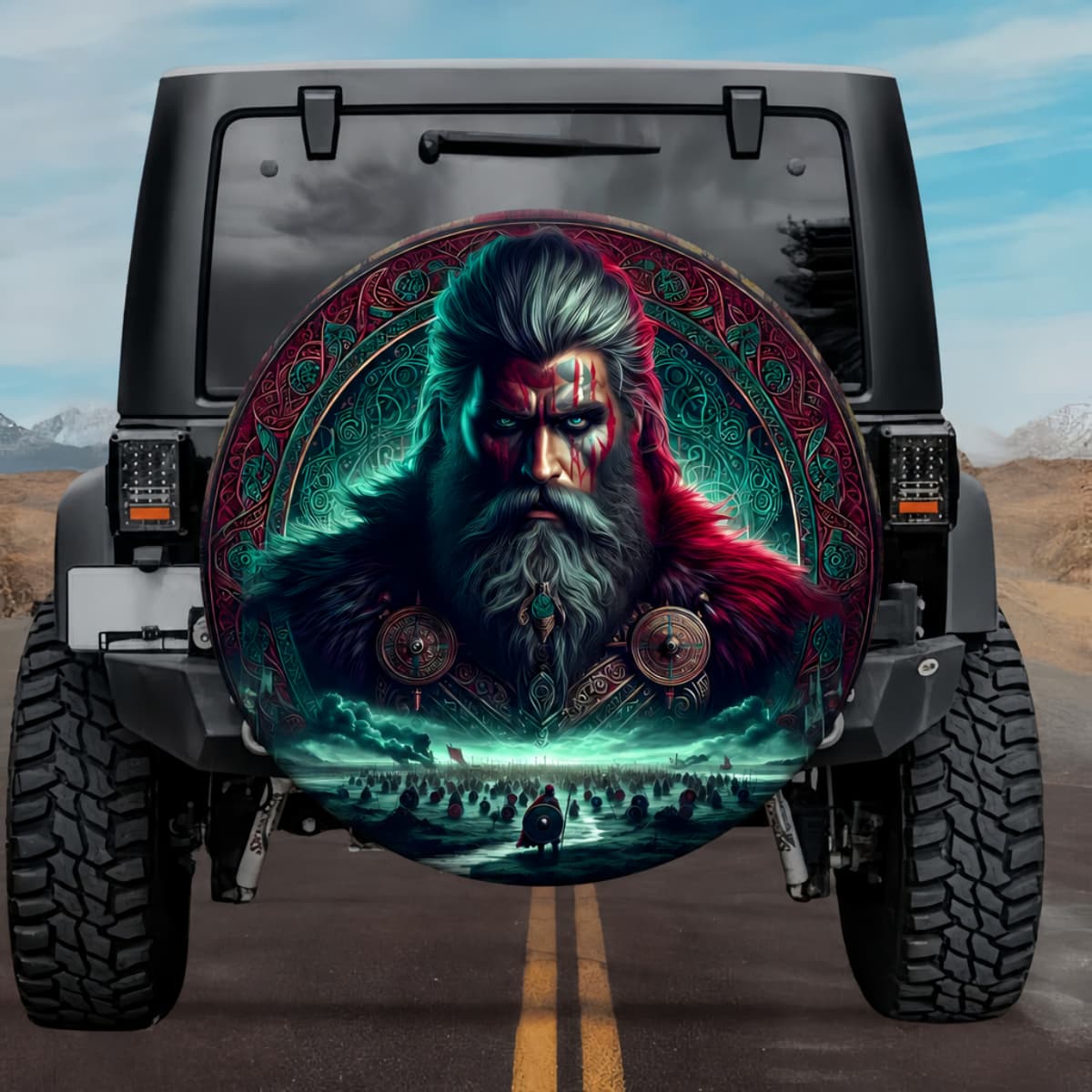 Tactical Norse Egil Skallagrimsson Viking Shield Wall Spare Tire Cover