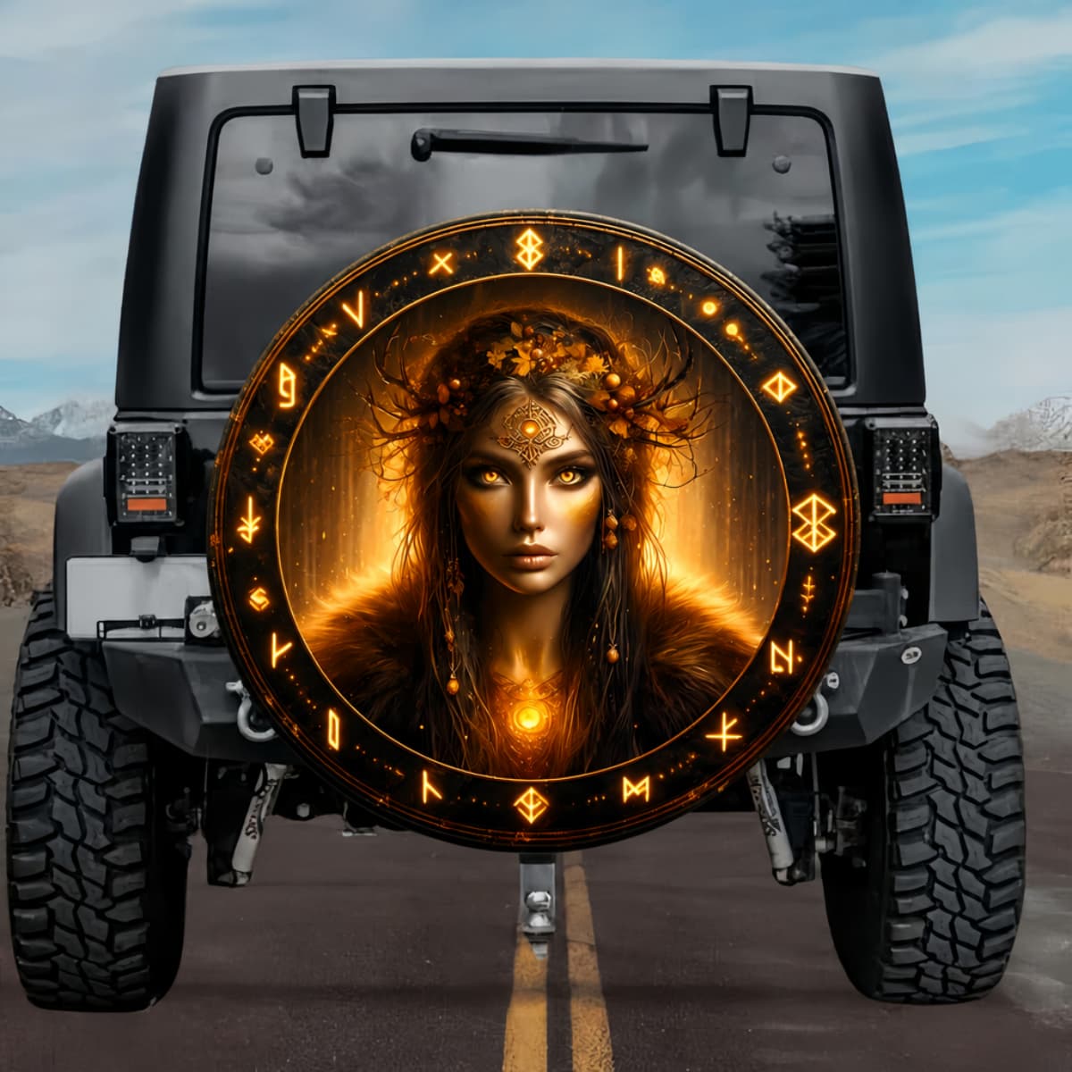 Tactical Norse Mythology Embla First Woman Elm Tree Spare Tire Cover