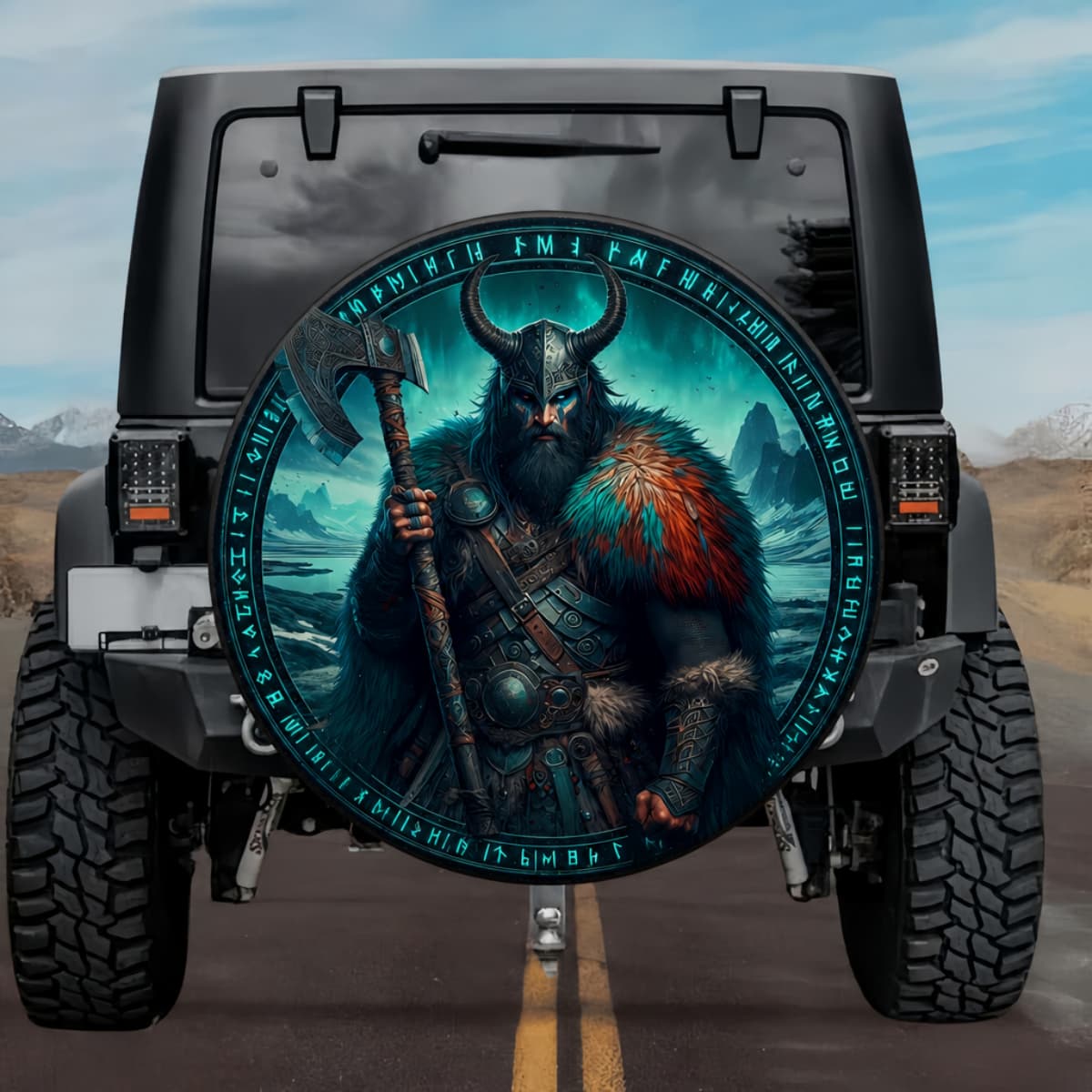 Tactical Norse Geirmund Heljarskinn Viking Battle Axe Spare Tire Cover