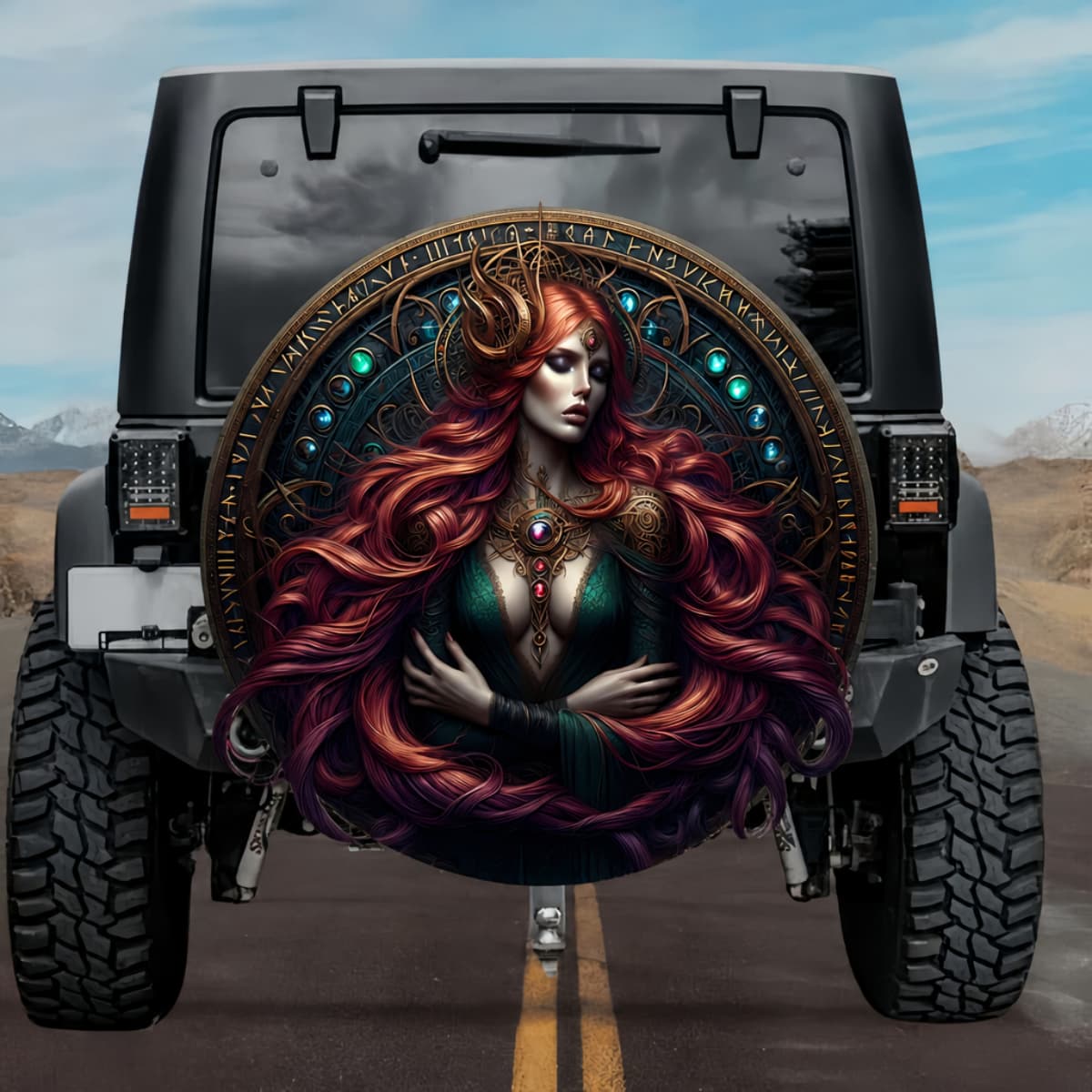 Tactical Norse Mythology Gerutha Queen Crown Spare Tire Cover