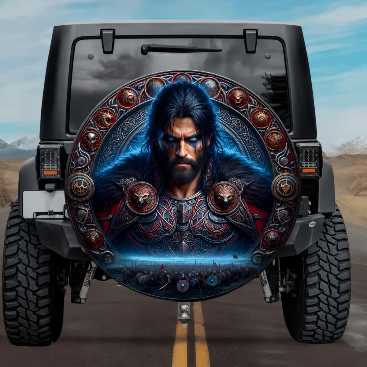 Tactical Norse Mythology Halfdan the Black King Spare Tire Cover