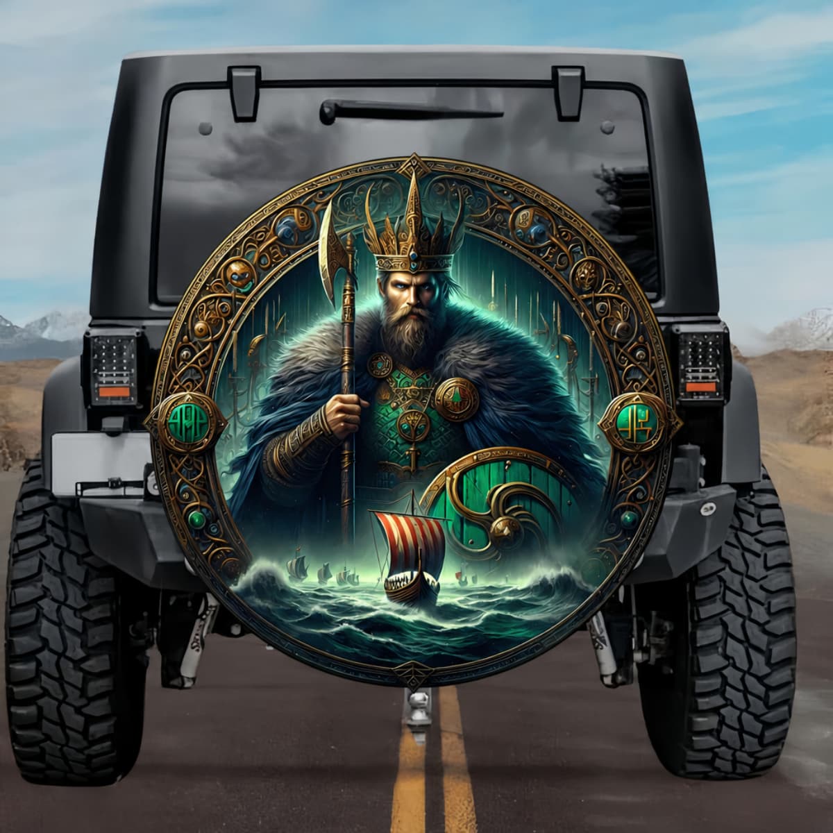 Tactical Norse Mythology Harald Hardrada Last Viking King Spare Tire Cover