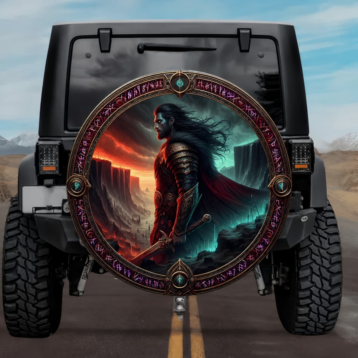 Tactical Norse Mythology Hjalmar Hero Sword Spare Tire Cover