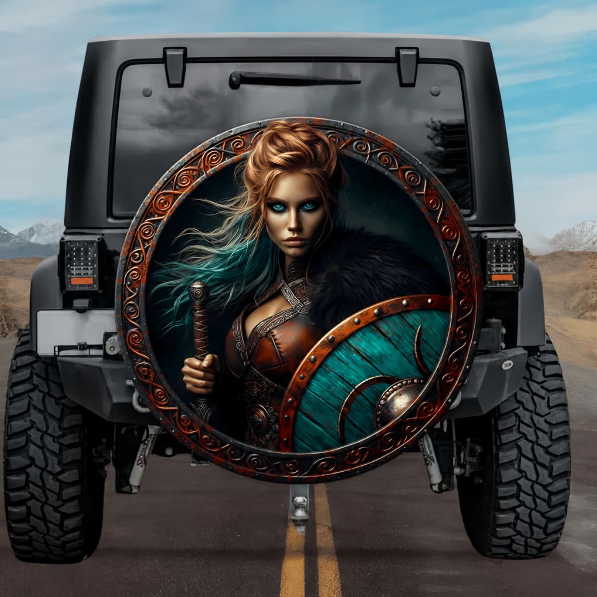 Tactical Norse Mythology Lagertha Shield-Maiden Spare Tire Cover