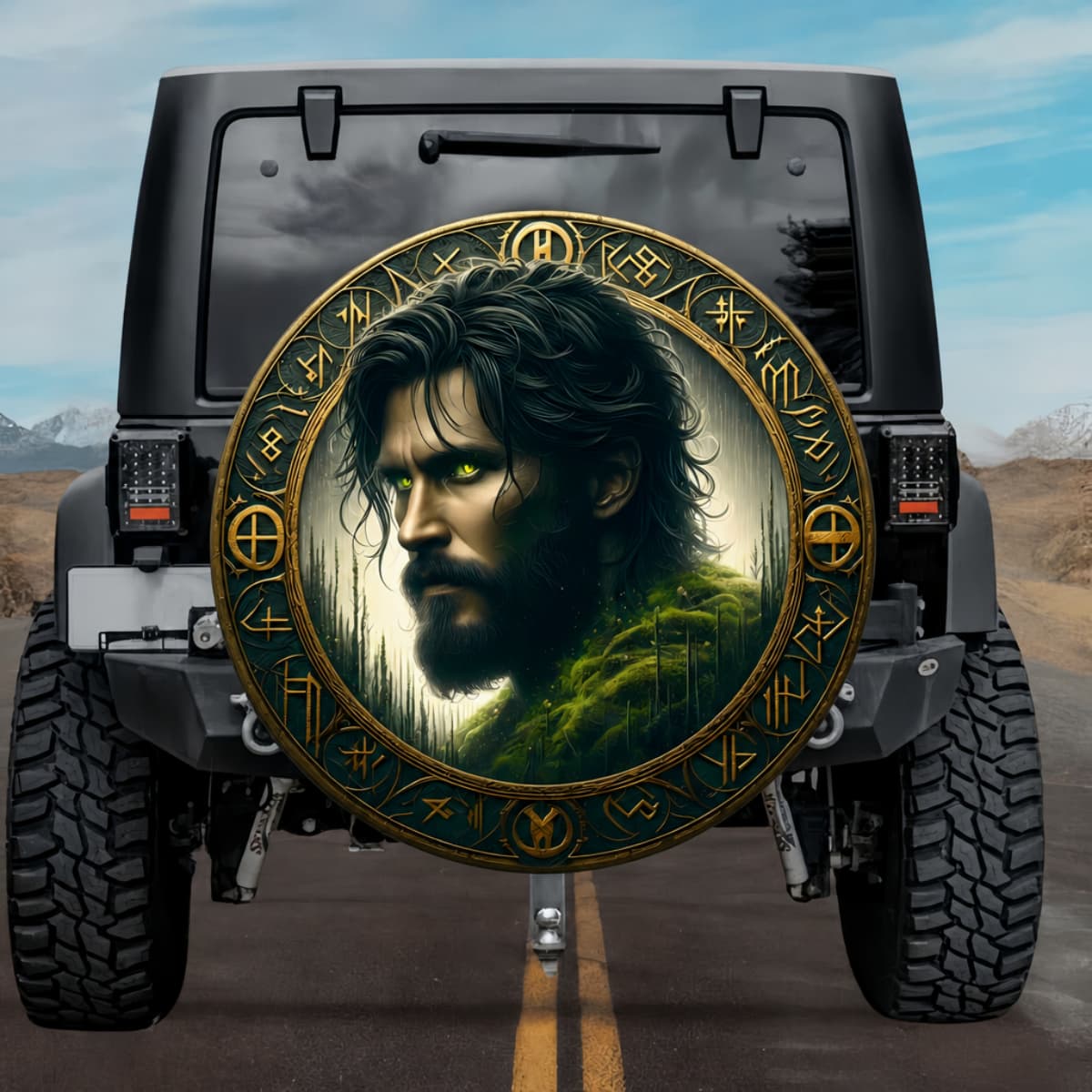 Tactical Norse Mythology Lifthrasir First Man After Ragnarok Spare Tire Cover