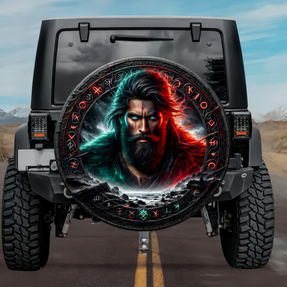 Tactical Norse Mythology Sinfjotli Werewolf Sagas Spare Tire Cover