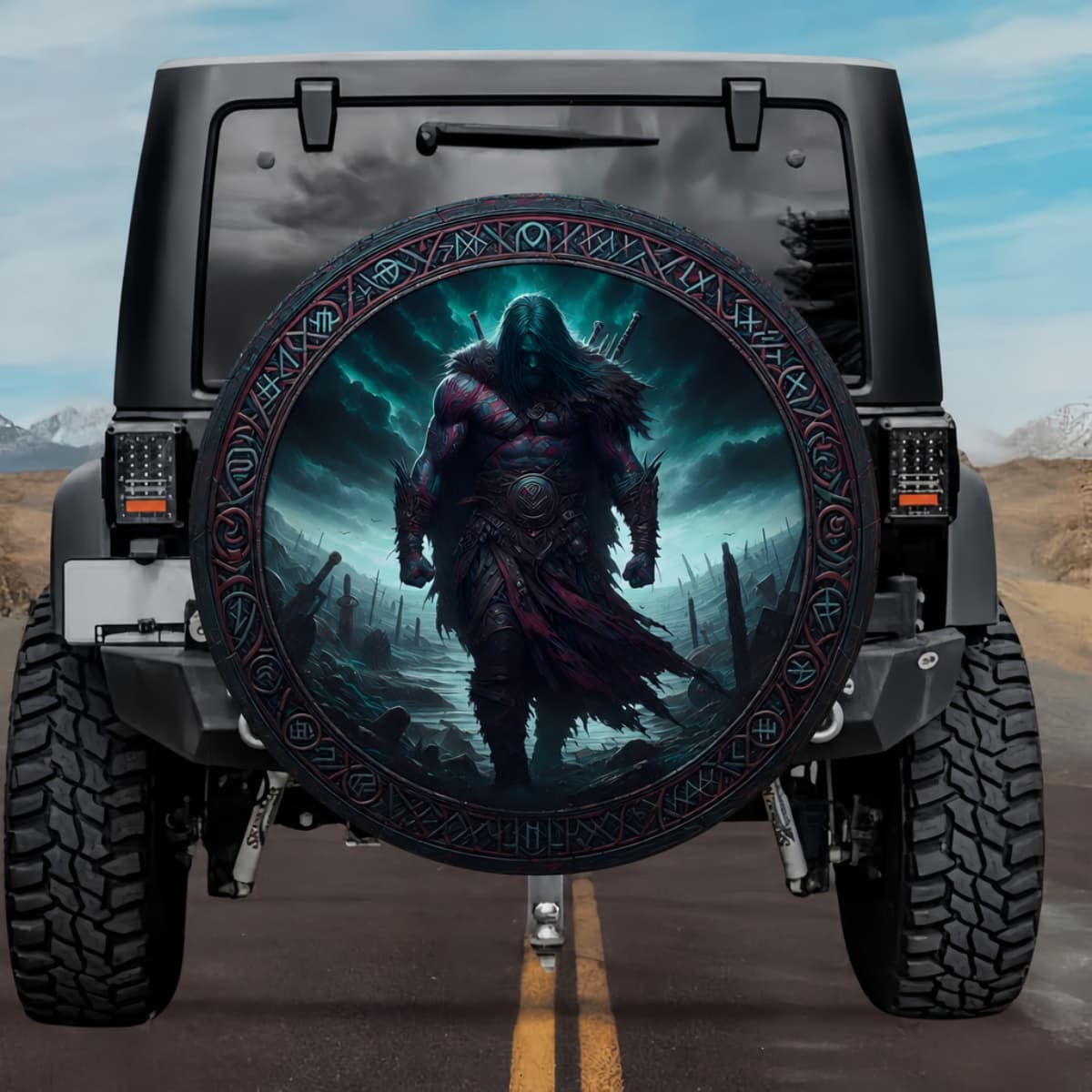 Tactical Norse Mythology Starkad Giant Berserker Spare Tire Cover
