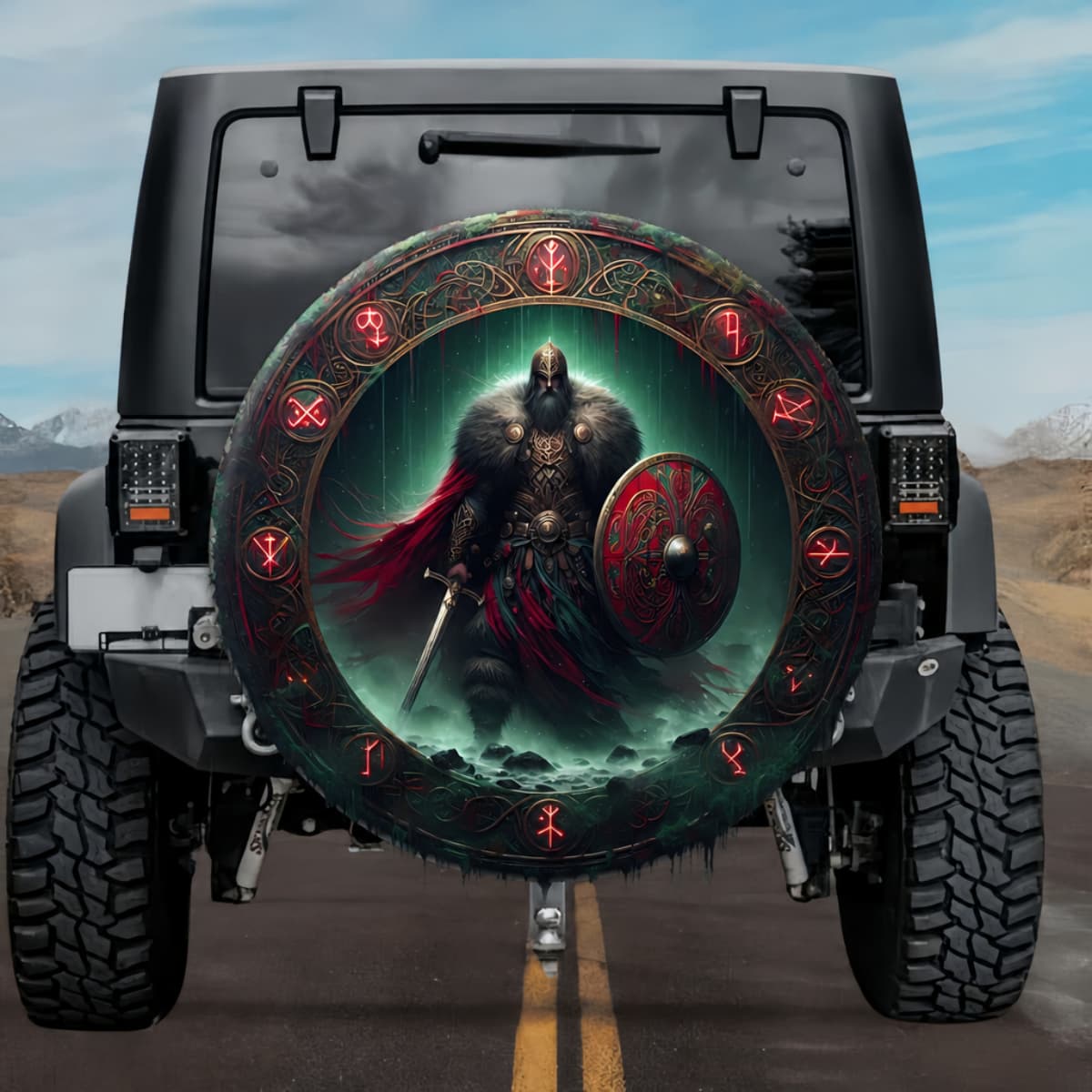 Tactical Norse Mythology Volsung King Ancestral Spare Tire Cover
