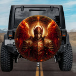 Tactical Zoroastrian Aeshma Demon of Wrath Fiery Wings Spare Tire Cover