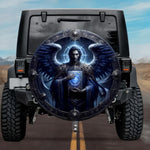 Tactical Celestial Zadkiel Archangel Glowing Chalice Purple Wings Spare Tire Cover