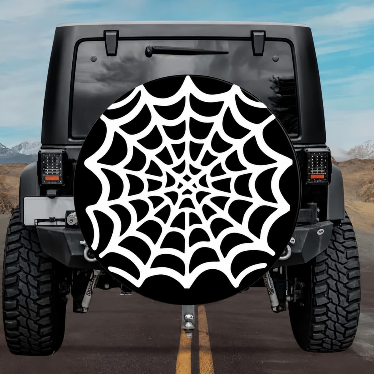 Spider Web In Any Color Spare Tire Cover
