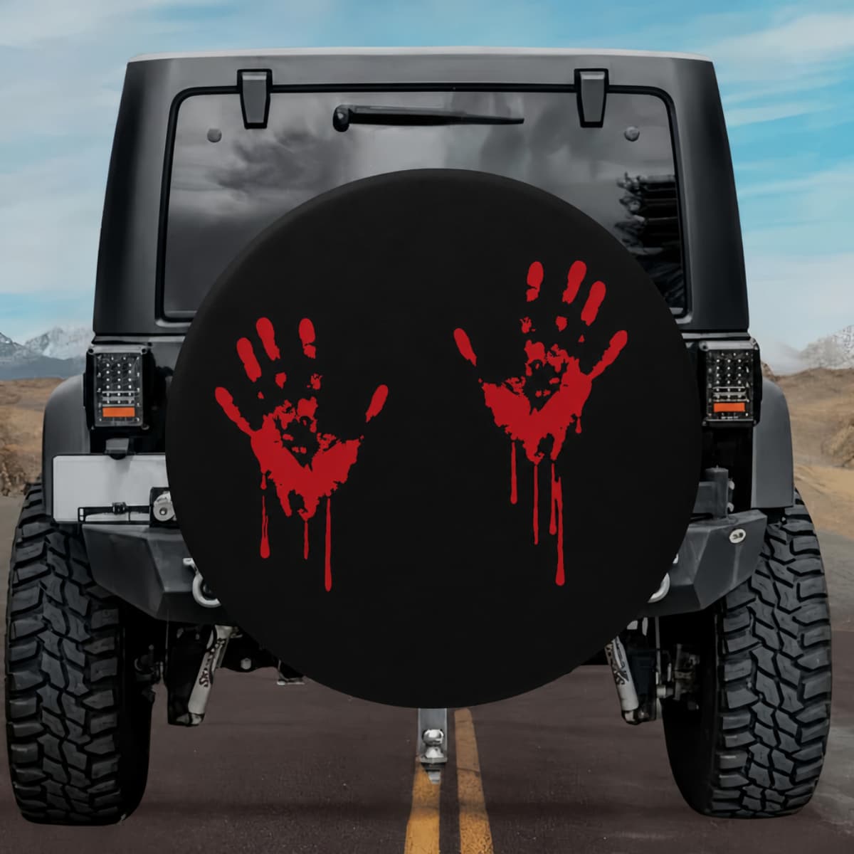 Bloody Hands (ANY COLOR) Spare Tire Cover